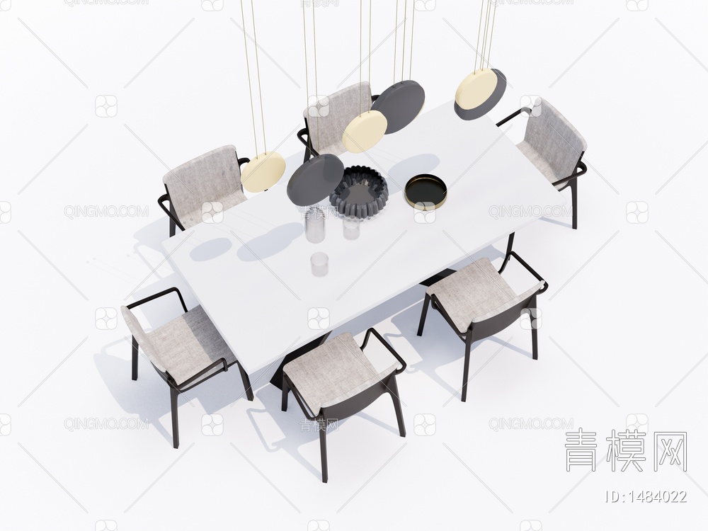 餐桌椅SU模型下载【ID:1484022】