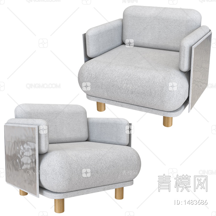 休闲单椅3D模型下载【ID:1483686】