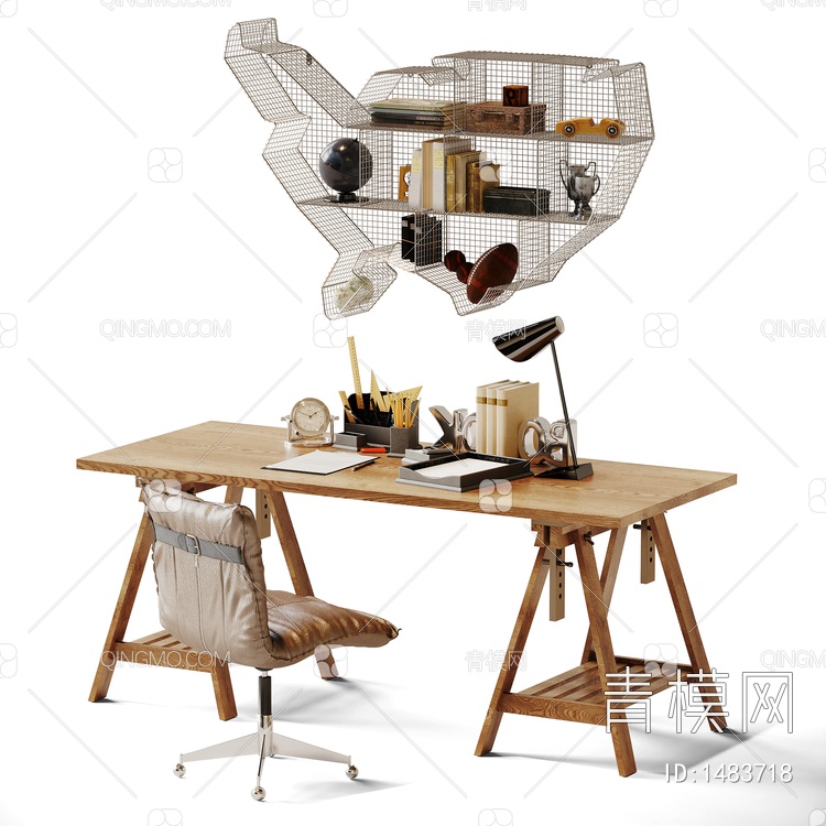 儿童书桌椅3D模型下载【ID:1483718】