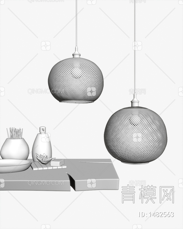 球形吊灯3D模型下载【ID:1482563】