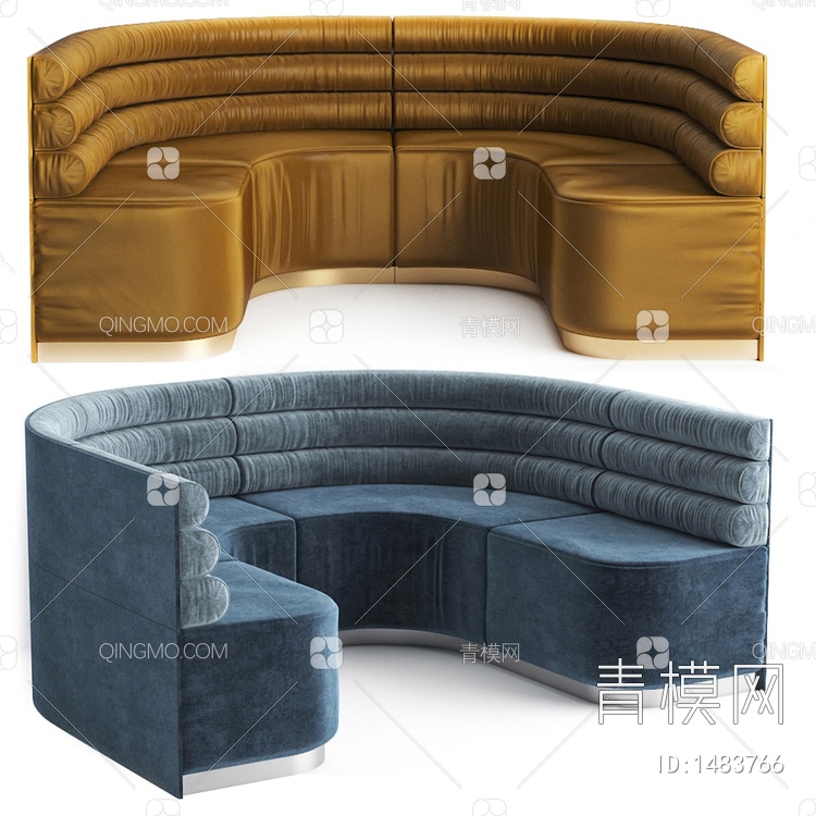 弧形卡座沙发3D模型下载【ID:1483766】
