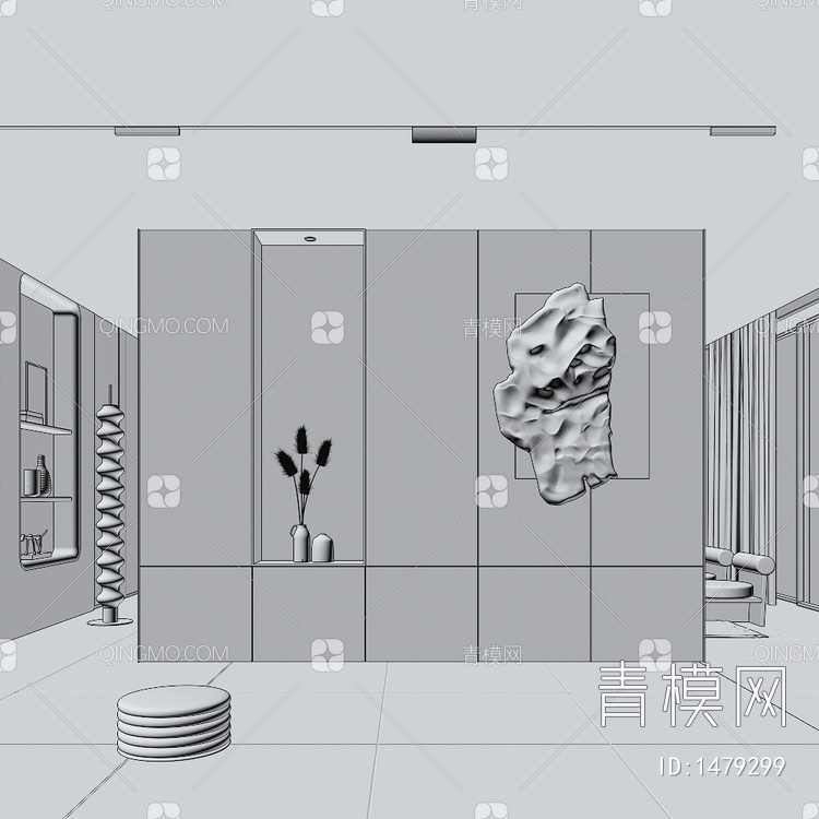 隔断 形象墙 造型墙 装饰墙3D模型下载【ID:1479299】