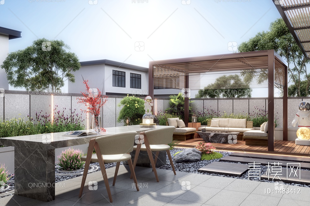 庭院景观3D模型下载【ID:1483412】