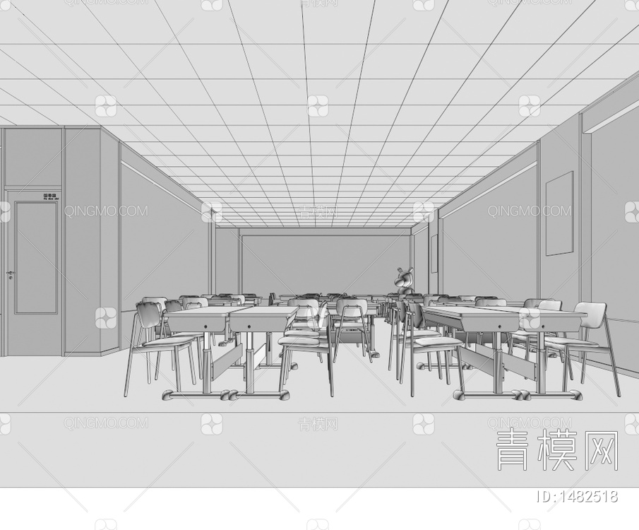 教室辅导教室走廊3D模型下载【ID:1482518】