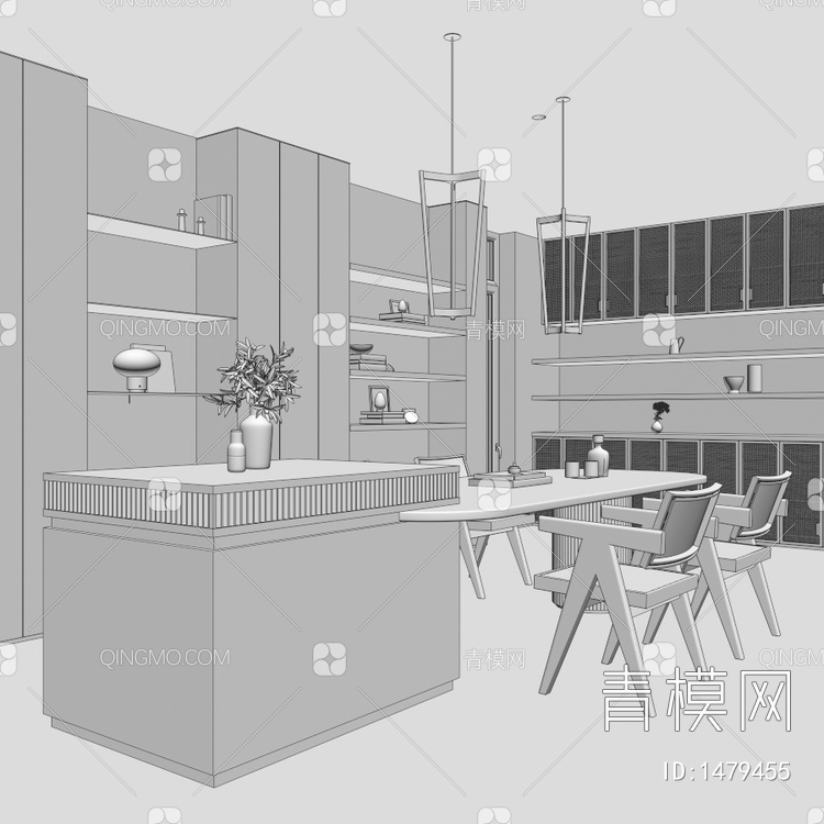 ，餐厅，餐桌，餐椅3D模型下载【ID:1479455】