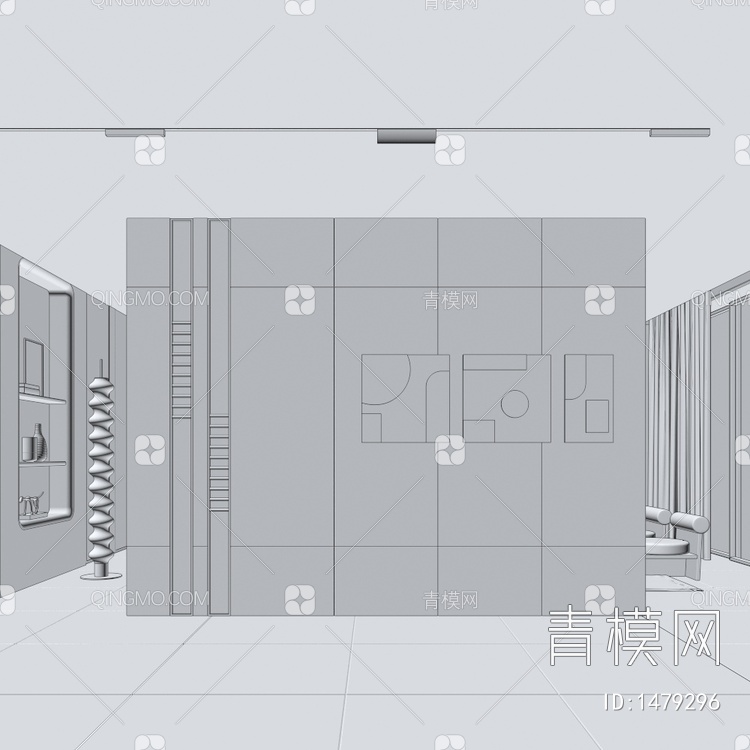隔断 形象墙 造型墙 装饰墙3D模型下载【ID:1479296】