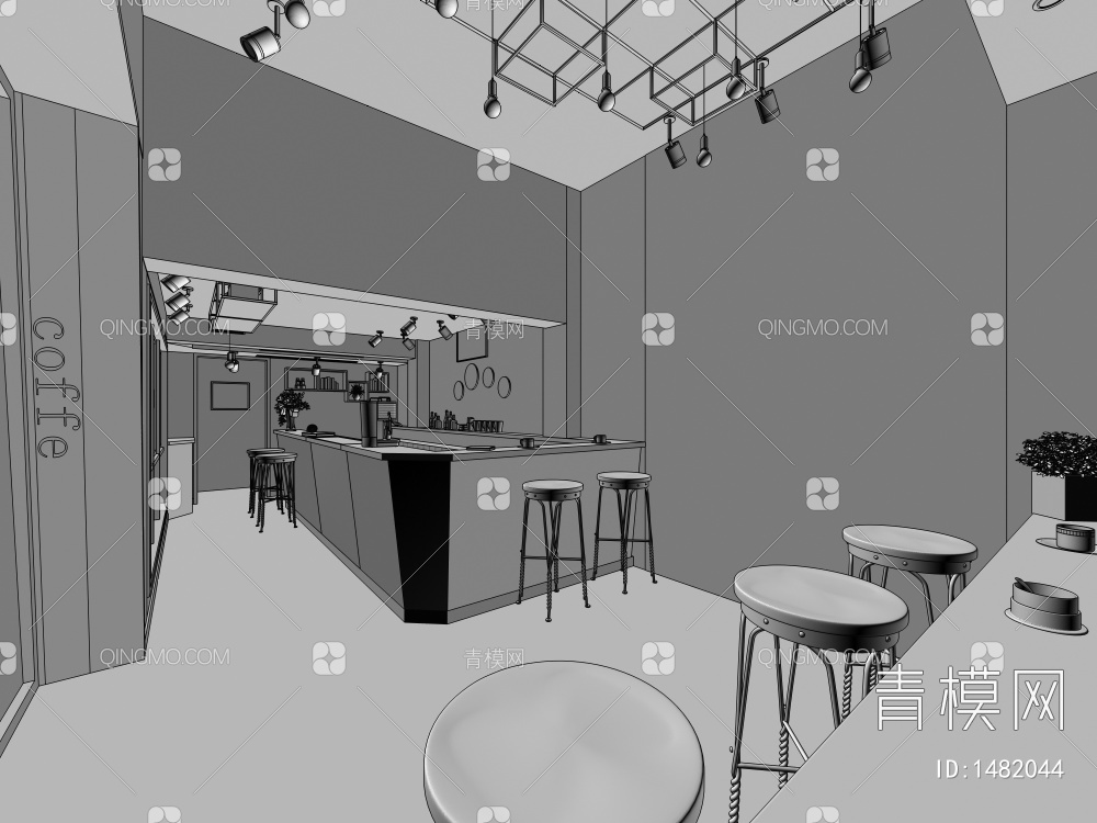 咖啡馆3D模型下载【ID:1482044】