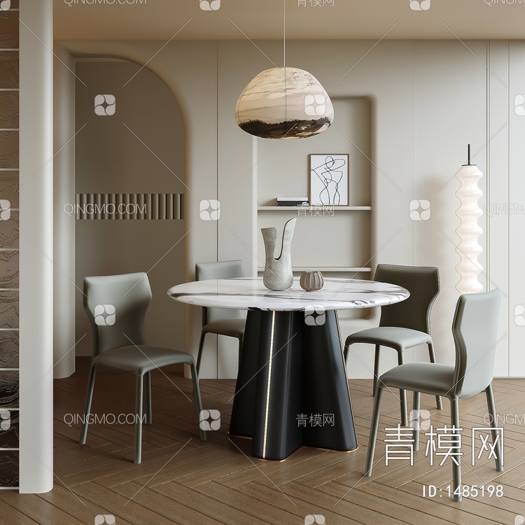 家居餐厅 餐桌 餐椅 桌子 饰品 摆件3D模型下载【ID:1485198】