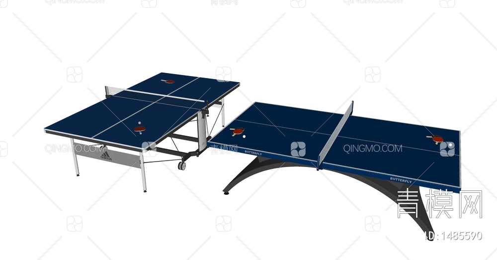 乒乓球桌SU模型下载【ID:1485590】