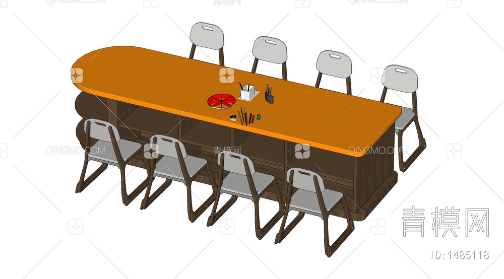 儿童桌椅 儿童学习桌椅  儿童课桌椅 幼儿园桌椅SU模型下载【ID:1485118】