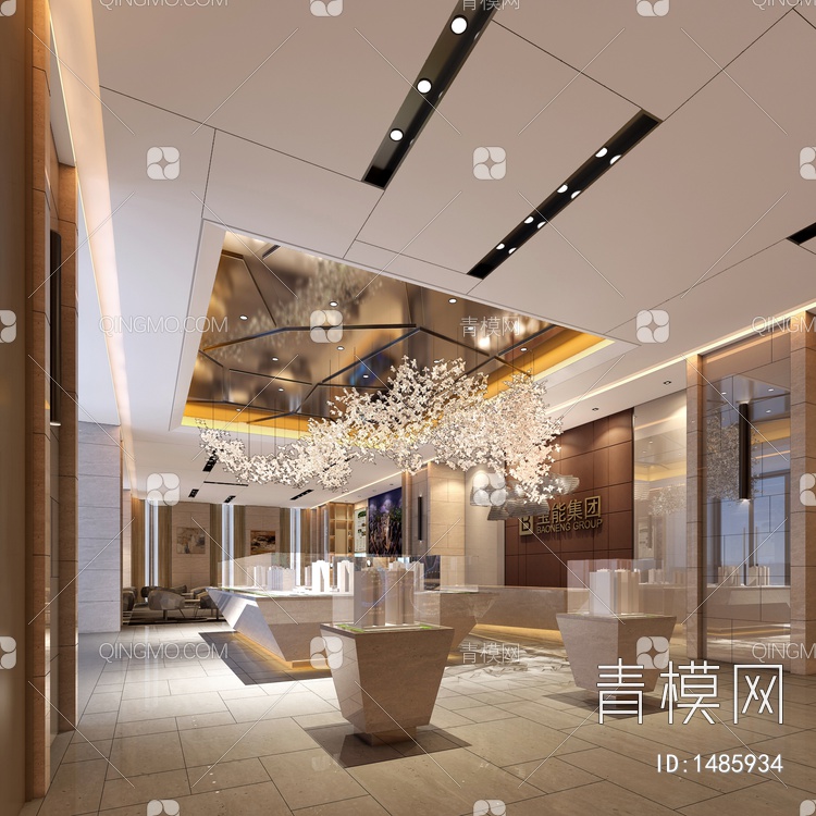 外展中心-大堂 售楼中心3D模型下载【ID:1485934】