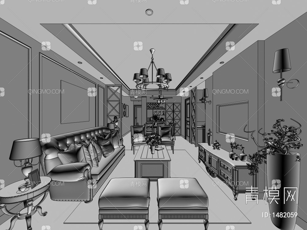 客餐厅3D模型下载【ID:1482059】