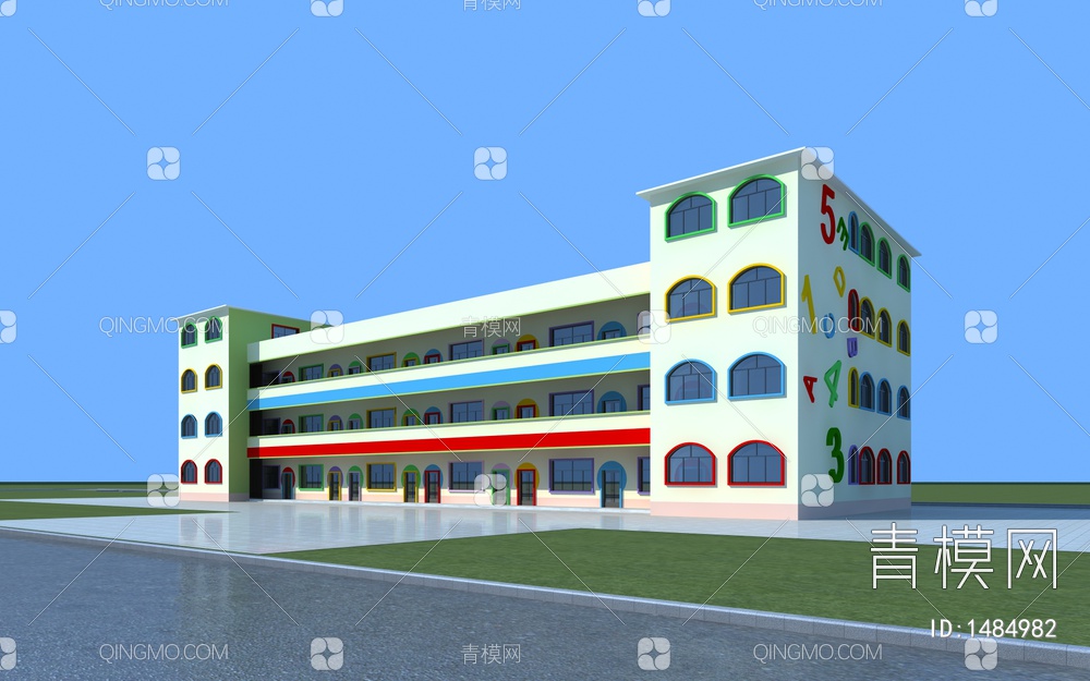 幼儿园建筑3D模型下载【ID:1484982】