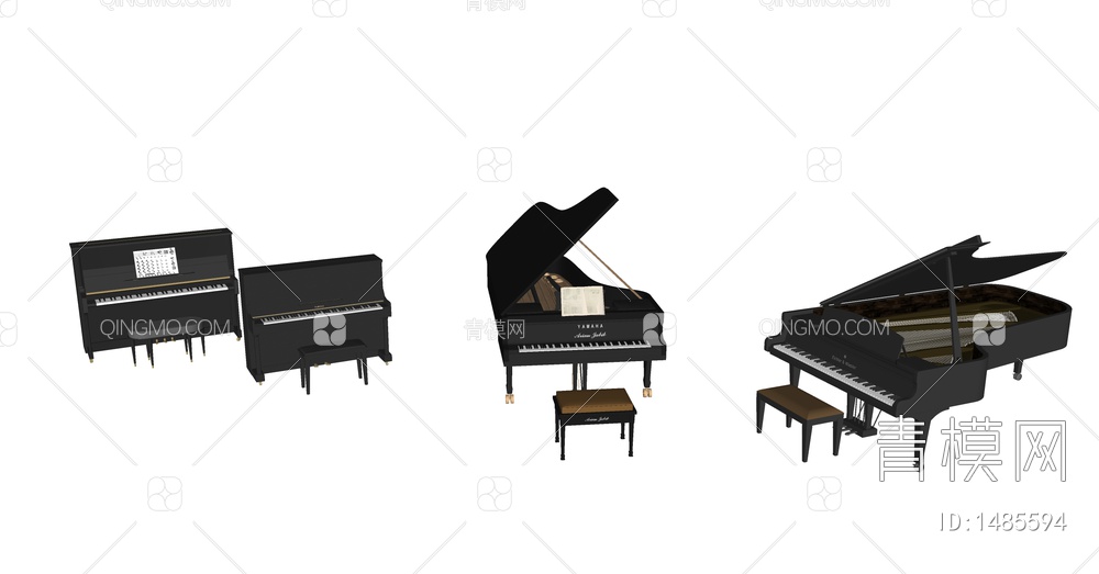 钢琴SU模型下载【ID:1485594】