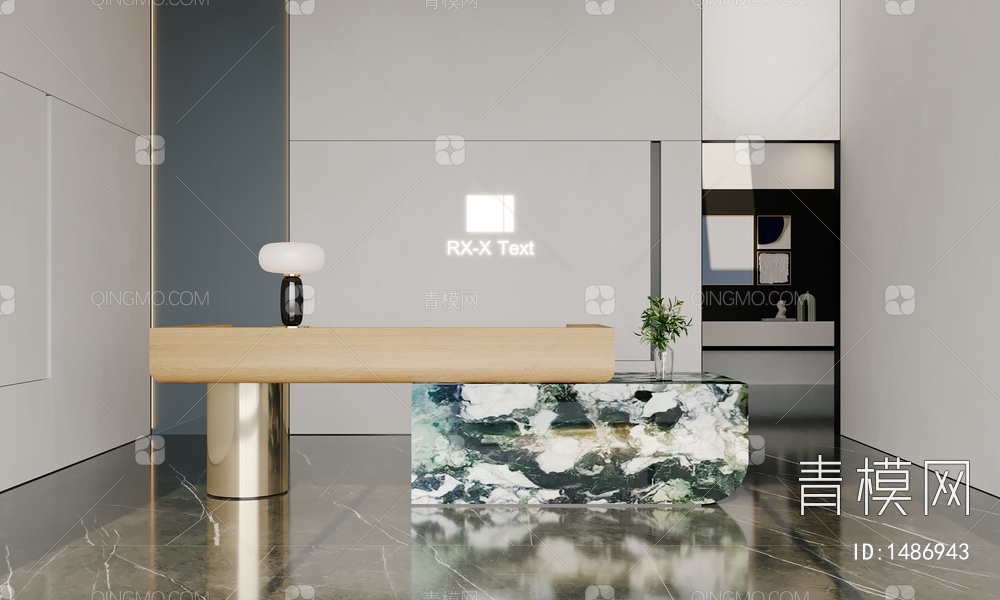 【前台,大厅3D模型】-现代VR有灯光有贴图MAX2016前台,大厅3d模型下载-ID1486943-免费3Dmax模型库 - 青模3d模型网