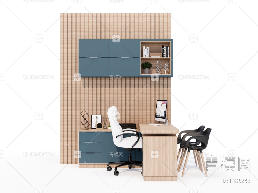 办公室桌椅组合SU模型下载【ID:1486242】