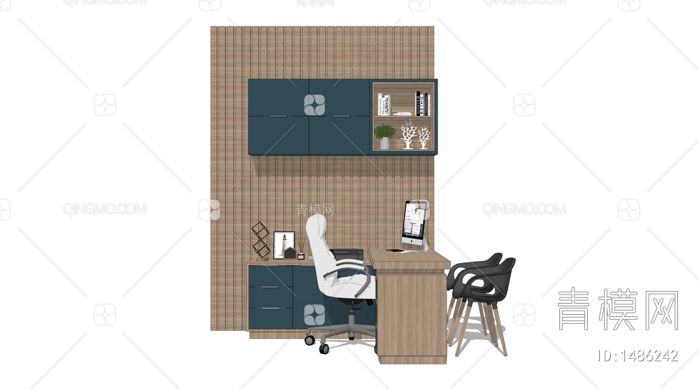 办公室桌椅组合SU模型下载【ID:1486242】