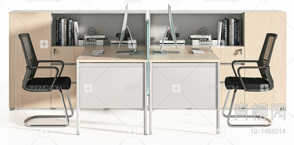 办公桌，员工位3D模型下载【ID:1486514】
