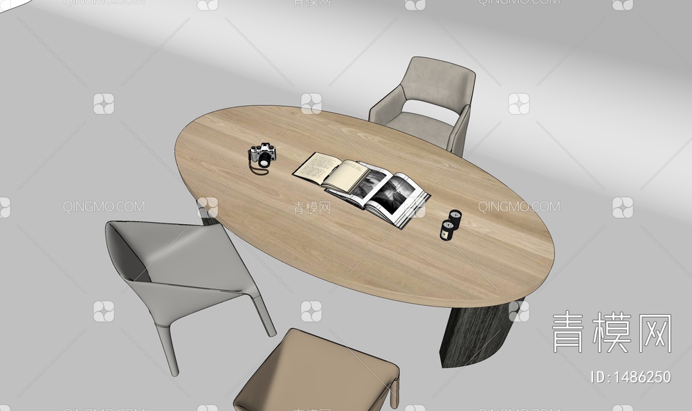 原木，，，书桌，餐桌，餐椅SU模型下载【ID:1486250】
