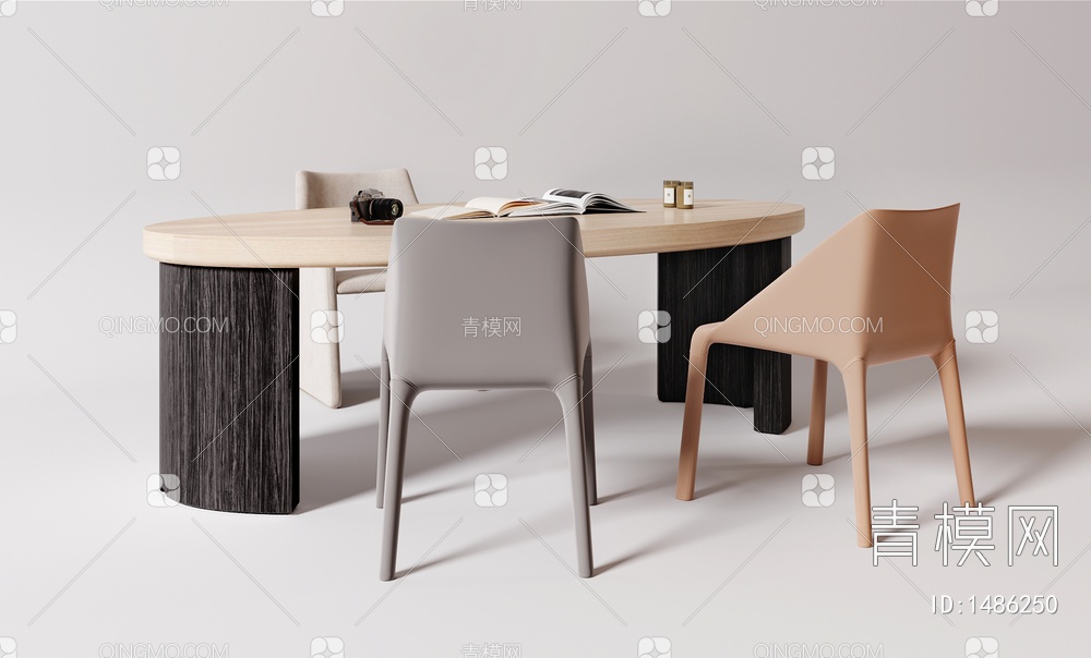 原木，，，书桌，餐桌，餐椅SU模型下载【ID:1486250】