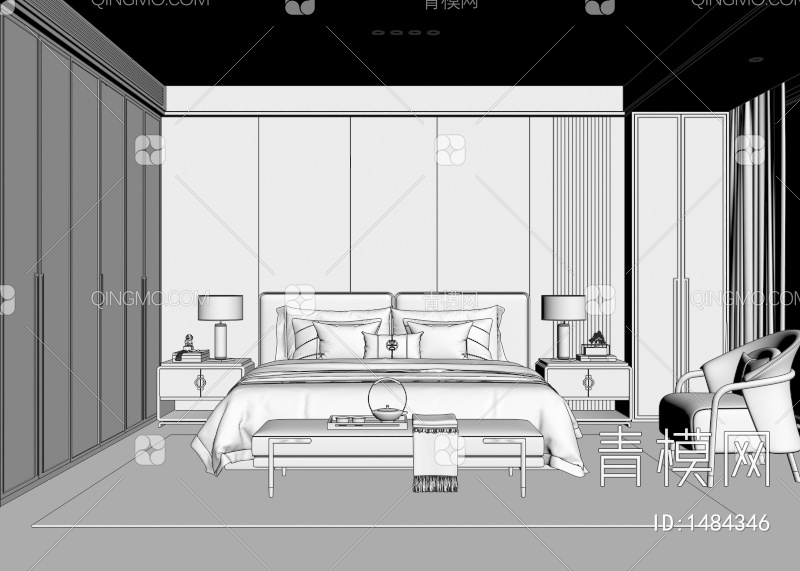 家居卧室3D模型下载【ID:1484346】
