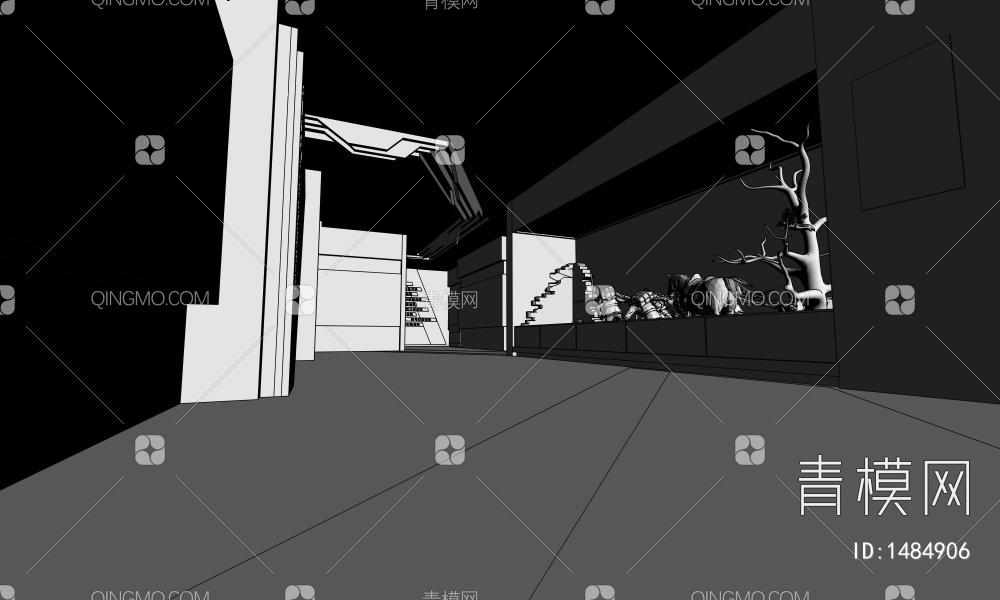 党建革命纪念馆 战争雕塑场景 互动触摸一体机 互动触摸屏 展示柜3D模型下载【ID:1484906】
