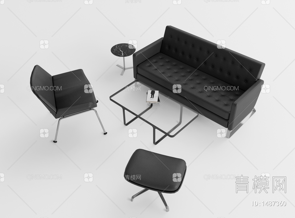 办公沙发3D模型下载【ID:1487360】