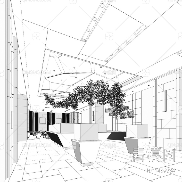 外展中心-大堂 售楼中心3D模型下载【ID:1485934】