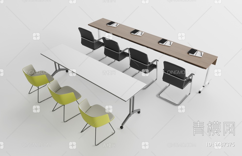 会议桌椅3D模型下载【ID:1487375】