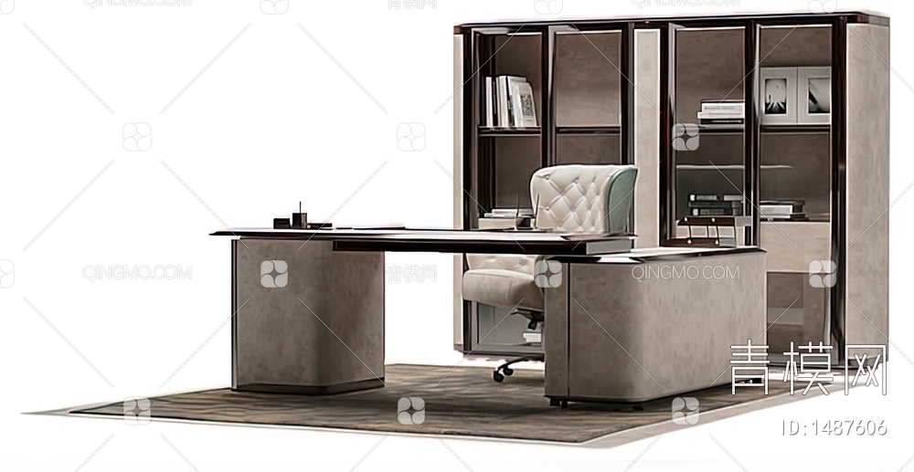 办公桌椅3D模型下载【ID:1487606】