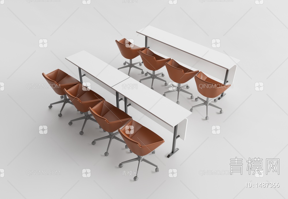 报告厅桌椅3D模型下载【ID:1487366】
