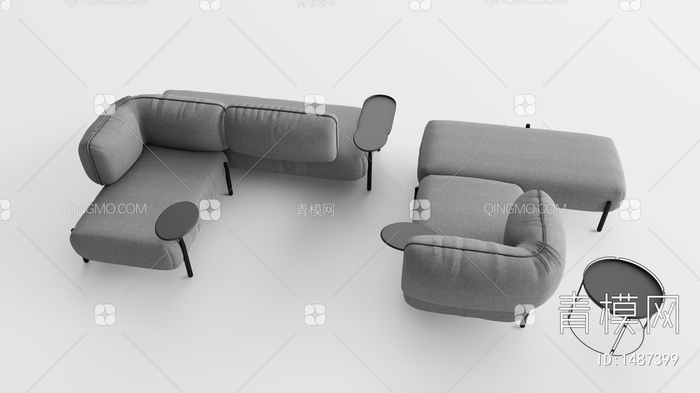 休闲沙发组合3D模型下载【ID:1487399】