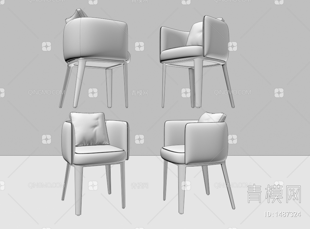单椅3D模型下载【ID:1487324】