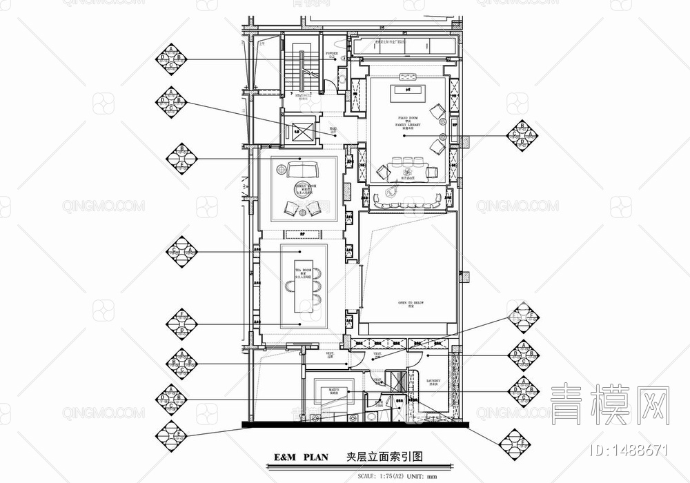 四层别墅样板间室内施工图+实景照 家装 别墅 豪宅 私宅 洋房 样板房【ID:1488671】