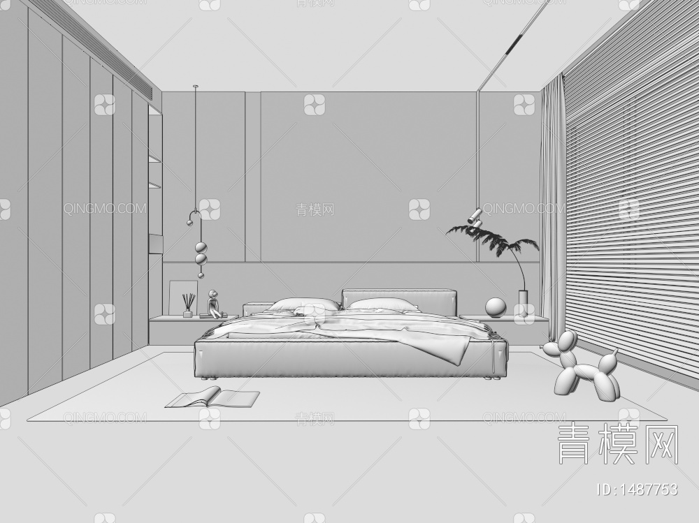 卧室，家居卧室3D模型下载【ID:1487753】