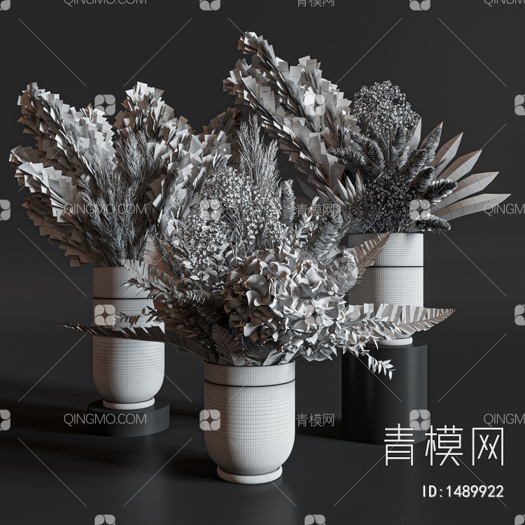 植物花卉盆栽3D模型下载【ID:1489922】