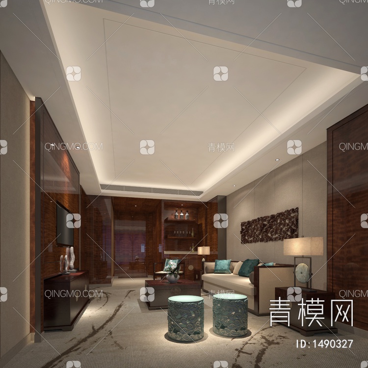 行政套房－客厅3D模型下载【ID:1490327】