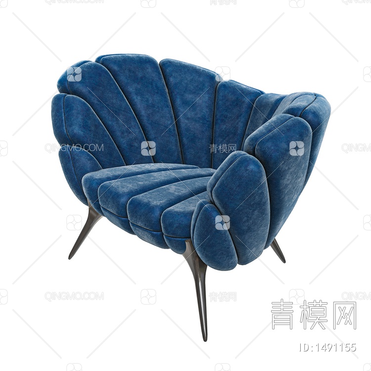 Amasunzu 贝壳休闲单椅3D模型下载【ID:1491155】
