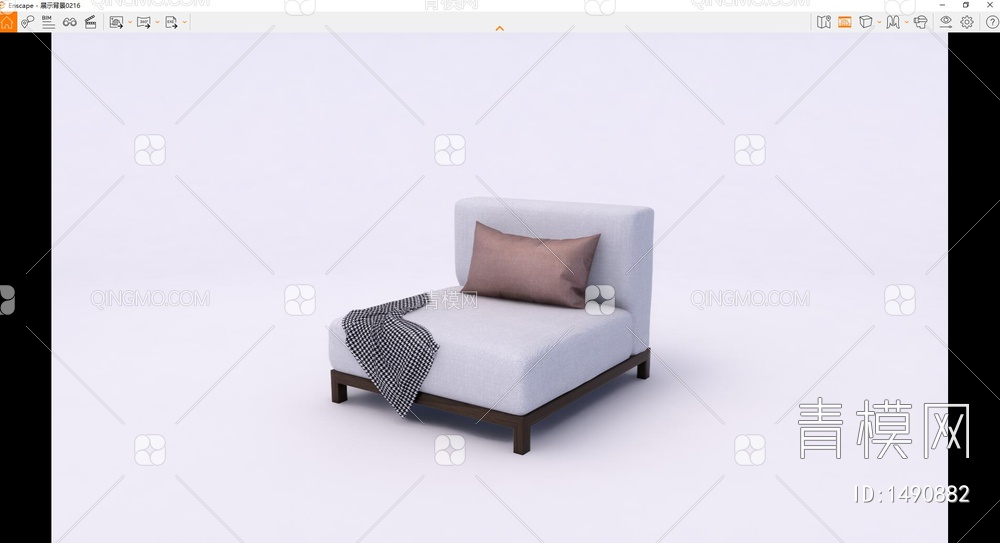 单人沙发SU模型下载【ID:1490882】