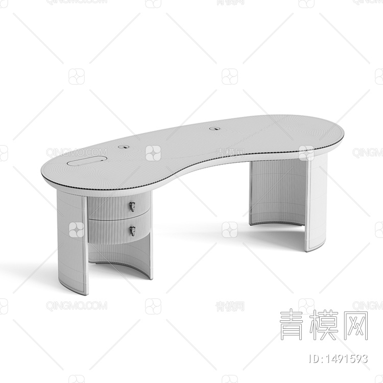 米洛提 Minotti书桌3D模型下载【ID:1491593】