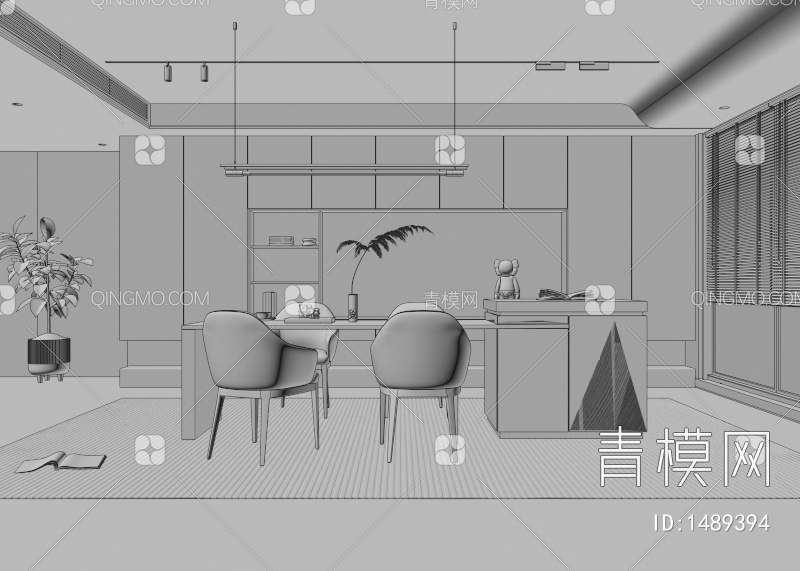 餐厅 餐桌椅 餐厅 画 落地灯 电视墙 餐厅 奶油风餐厅 楼梯 电视墙 电视柜3D模型下载【ID:1489394】
