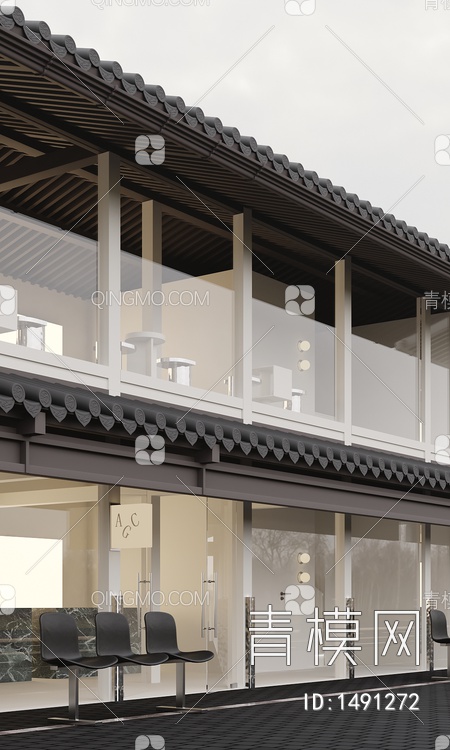 古建筑咖啡店3D模型下载【ID:1491272】