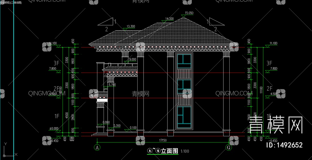 别墅 施工图 效果图【ID:1492652】