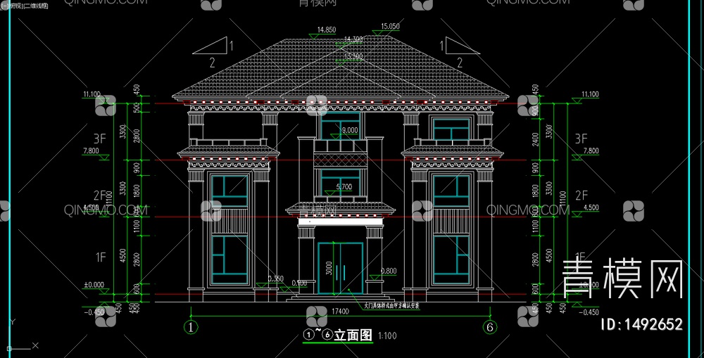 别墅 施工图 效果图【ID:1492652】