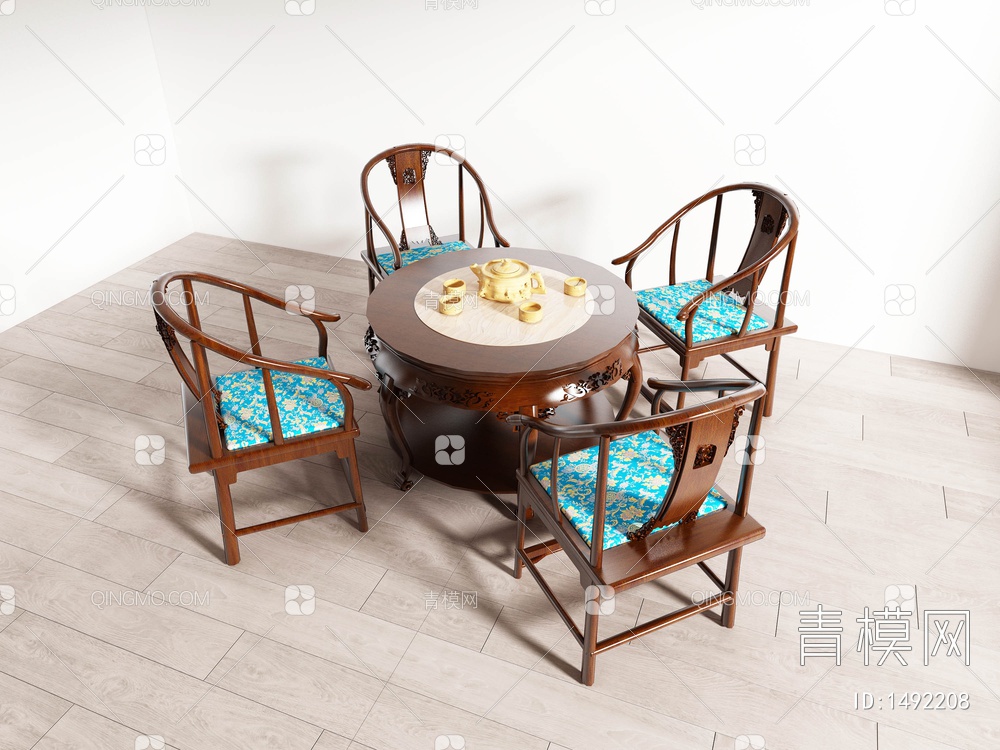 茶桌椅组合3D模型下载【ID:1492208】