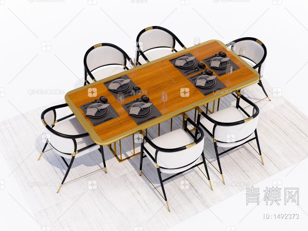 餐桌椅SU模型下载【ID:1492373】