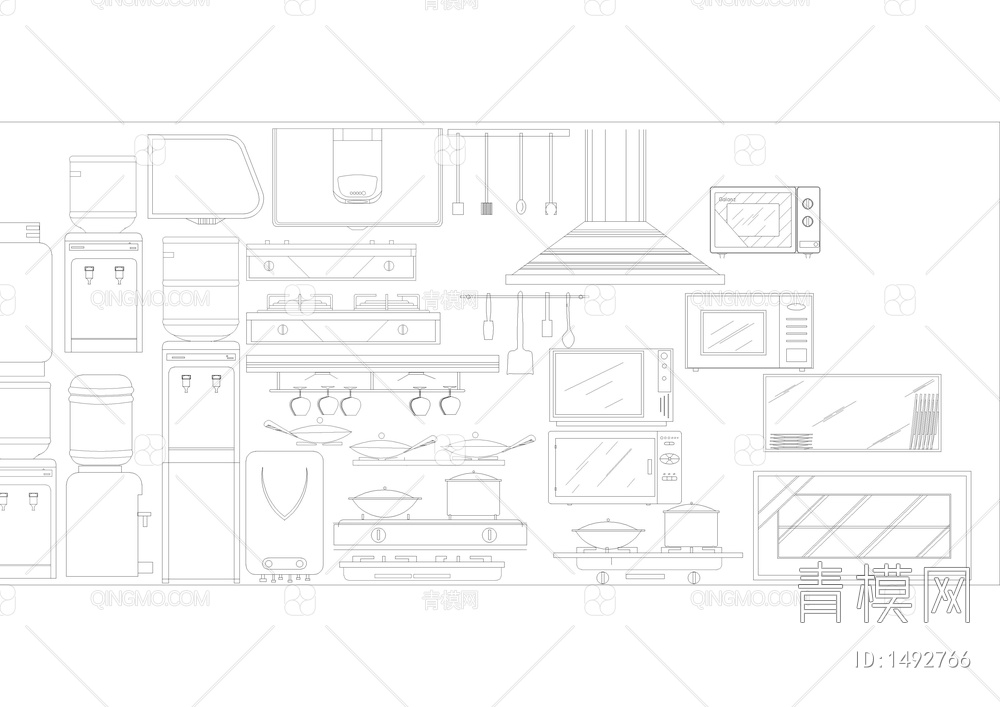 整体橱柜（厨柜）设计用CAD图块【ID:1492766】
