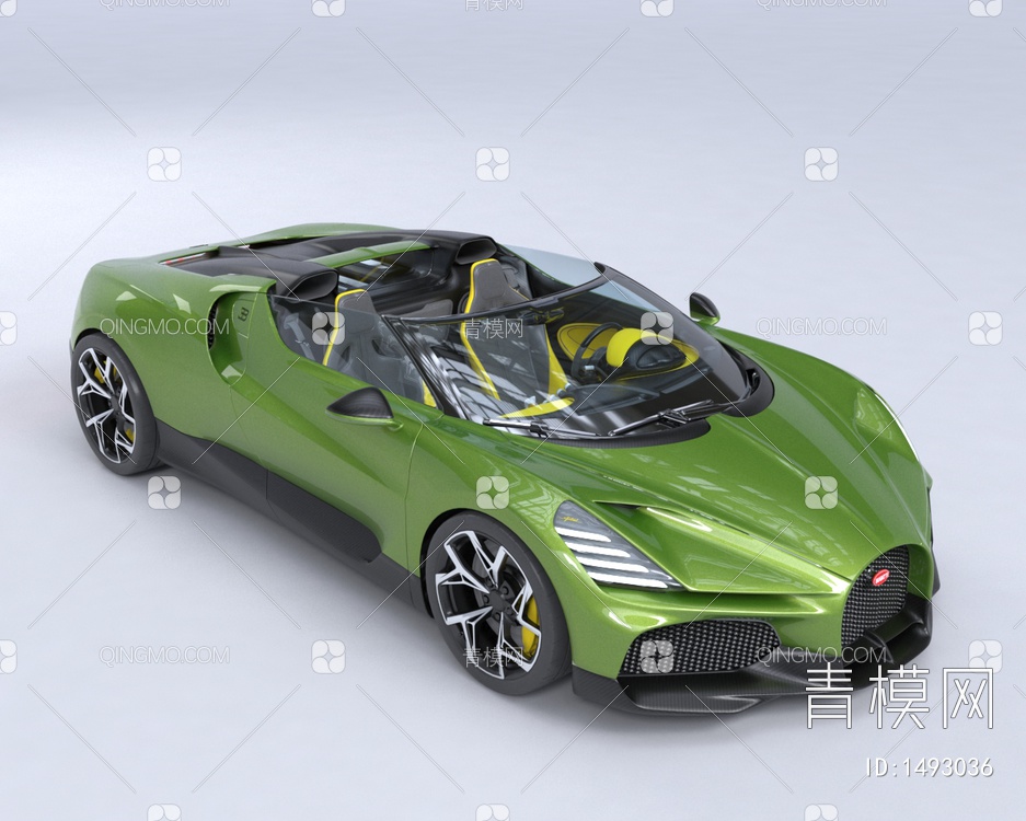 2023款布加迪W16Mistral跑车汽车车超级跑车超跑 车门可开3D模型下载【ID:1493036】