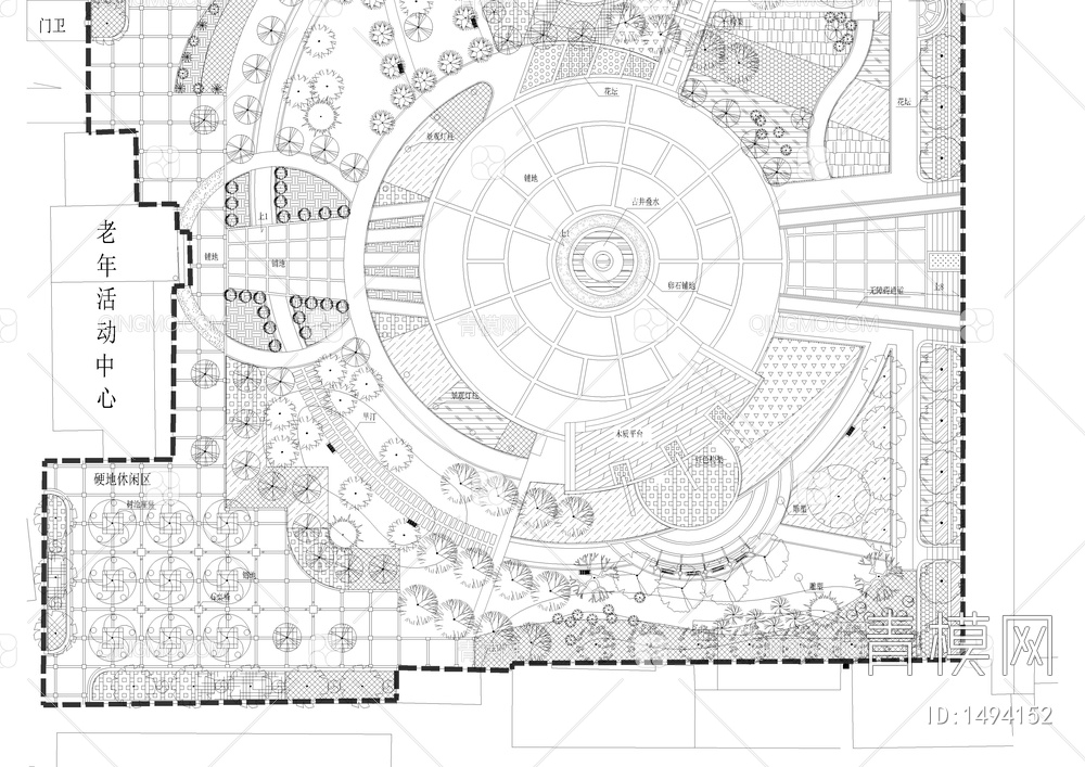 城市公园绿化总平面图【ID:1494152】