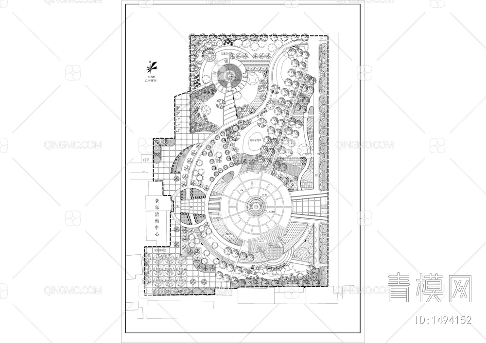 城市公园绿化总平面图【ID:1494152】